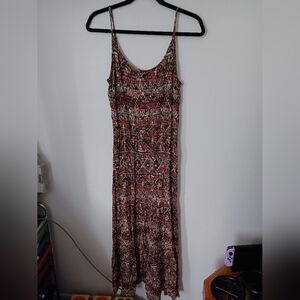 Simply Styled Red and Brown Sleeveless Maxi Dress